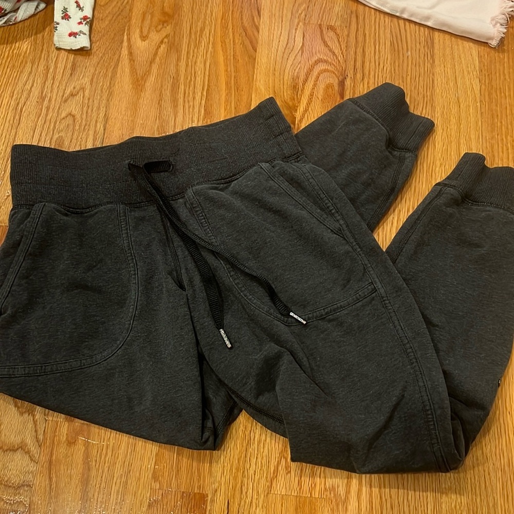 Grey lulu gathered leg joggers